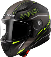 LS2 FF353 Rapid II Full Face Motorcycle Helmet - Rokku Matt Black/Hi-Vis Yellow